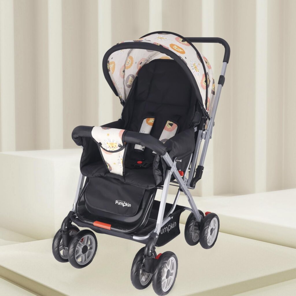 r-for-rabbit-kiddie-kingdom-baby-stroller-standard-stroller-safety-comfortable-convenient-reclining-seat-360-swivel-wheels-storage-basket-reversible-handlebar-wheel-lock-newborn-3-years-old-suspension-all-terrain-wheels-durable-easy-fold-rear-wheel-brakes-5-point-harness