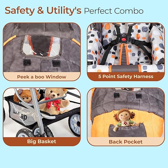 luvlap-sunshine-stroller-standard-stroller-safety-utility-5-point-harness-bigbasket-peek-a-boo-window-back-pocket