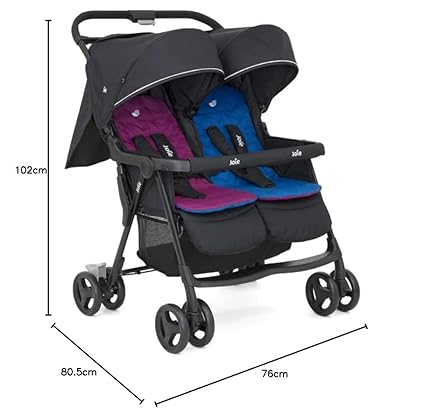 joie-aire-twin-baby-stroller-pram-safe-comfortable-convenient-0-2-years-newborn0kids-toddlers-lightweight-compact-design-easy-storage-rear-wheel-brakes