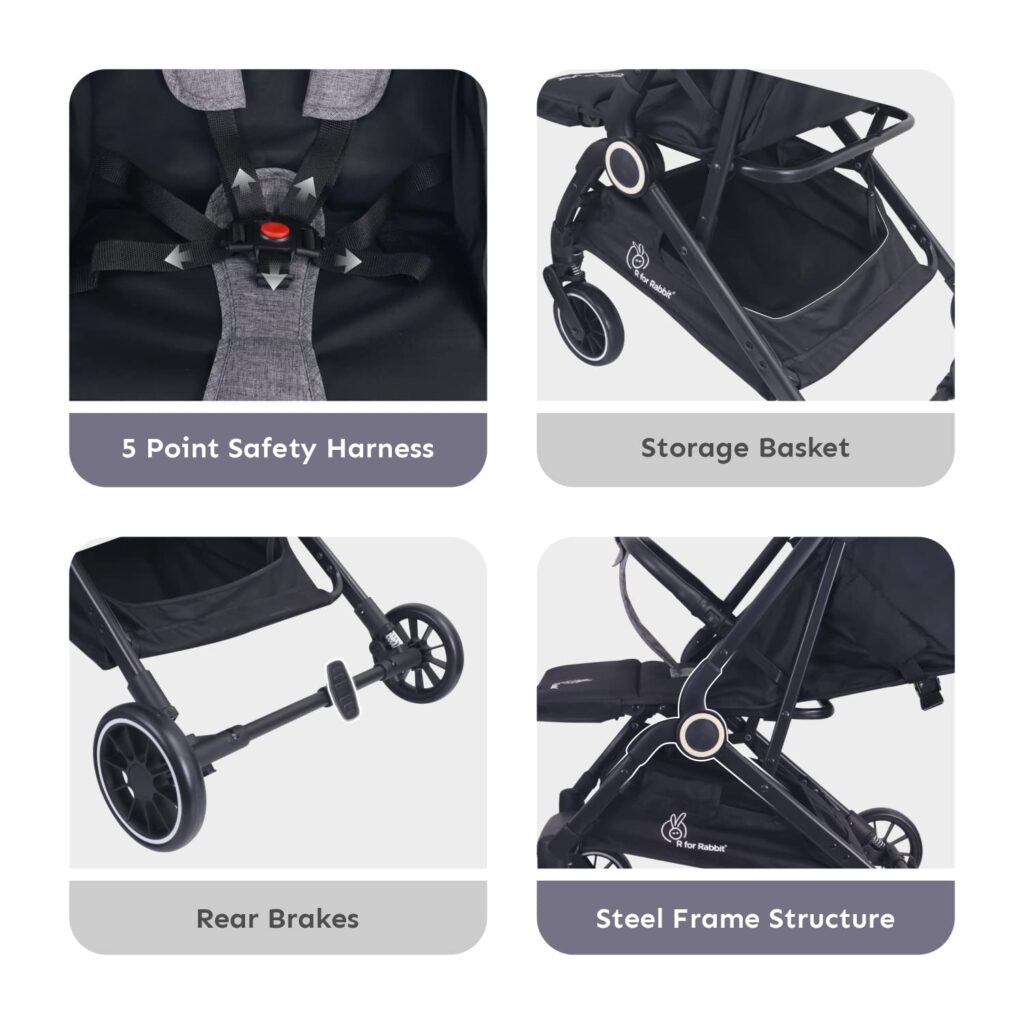 r-for-rabbit-pocket-air-stroller-lightweight-stroller-baby-stroller-pram-safe-convenient-comfortable-newborn-3-years-old-5-point-safety-harness-storage-basket-rear-wheel-brakes-steel-frame-structure