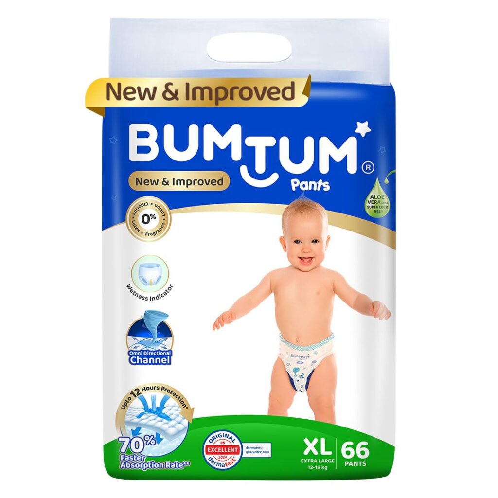 bumtum-disposable-diapers-comfortable-convenient-aloe-vera-double-leak-guard-high-absorption-soft-material-breathable-material-cotton-all-night-sleep-non-woven-material-extra-thin-airfresh-material-anti-rash-soft-elastic-band