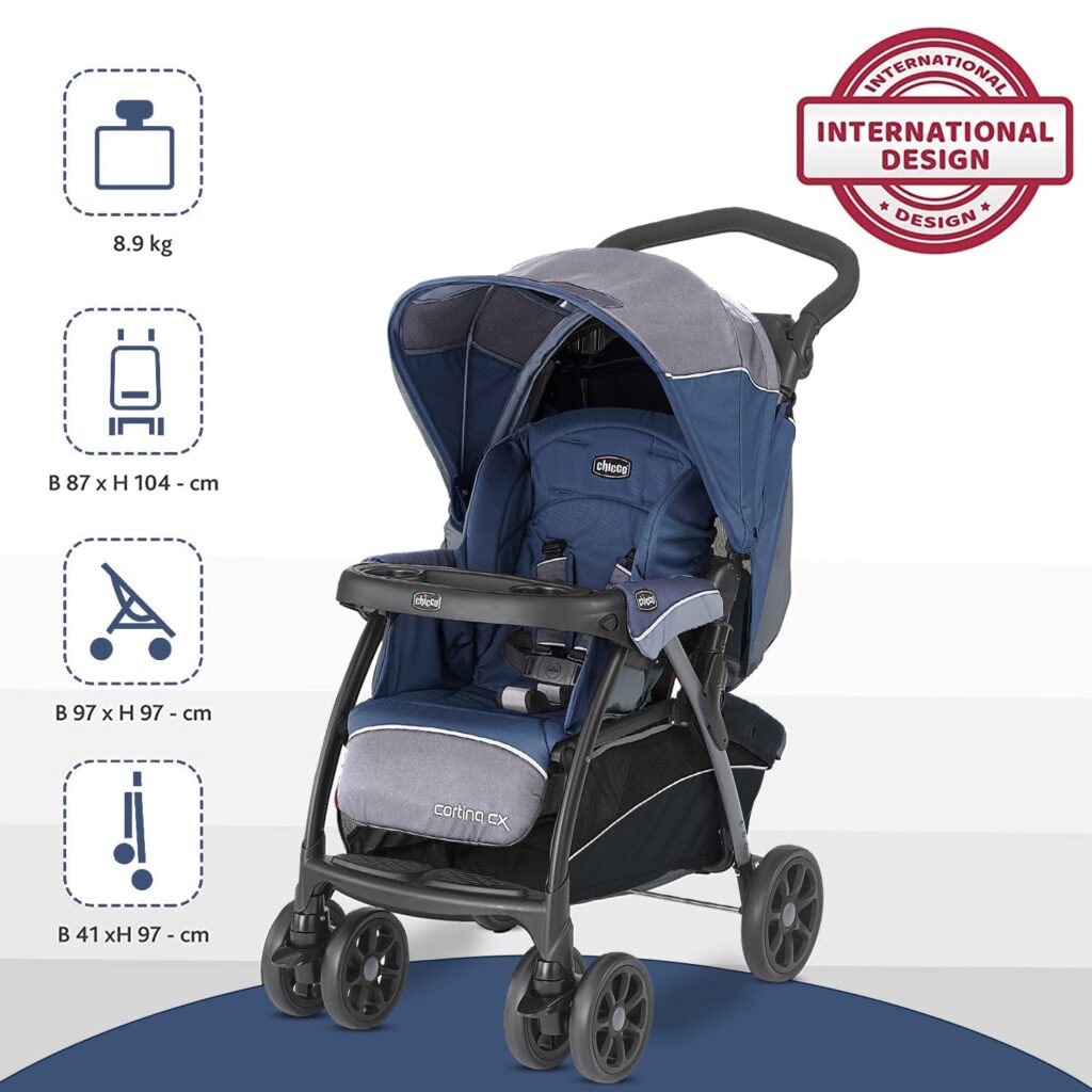 chicco-cortina-cx-stroller-standard-stroller-safe-convenient-comfortable-compact-design-compatible-with-car-seat-newborn-5-yrars-baby-toddlers