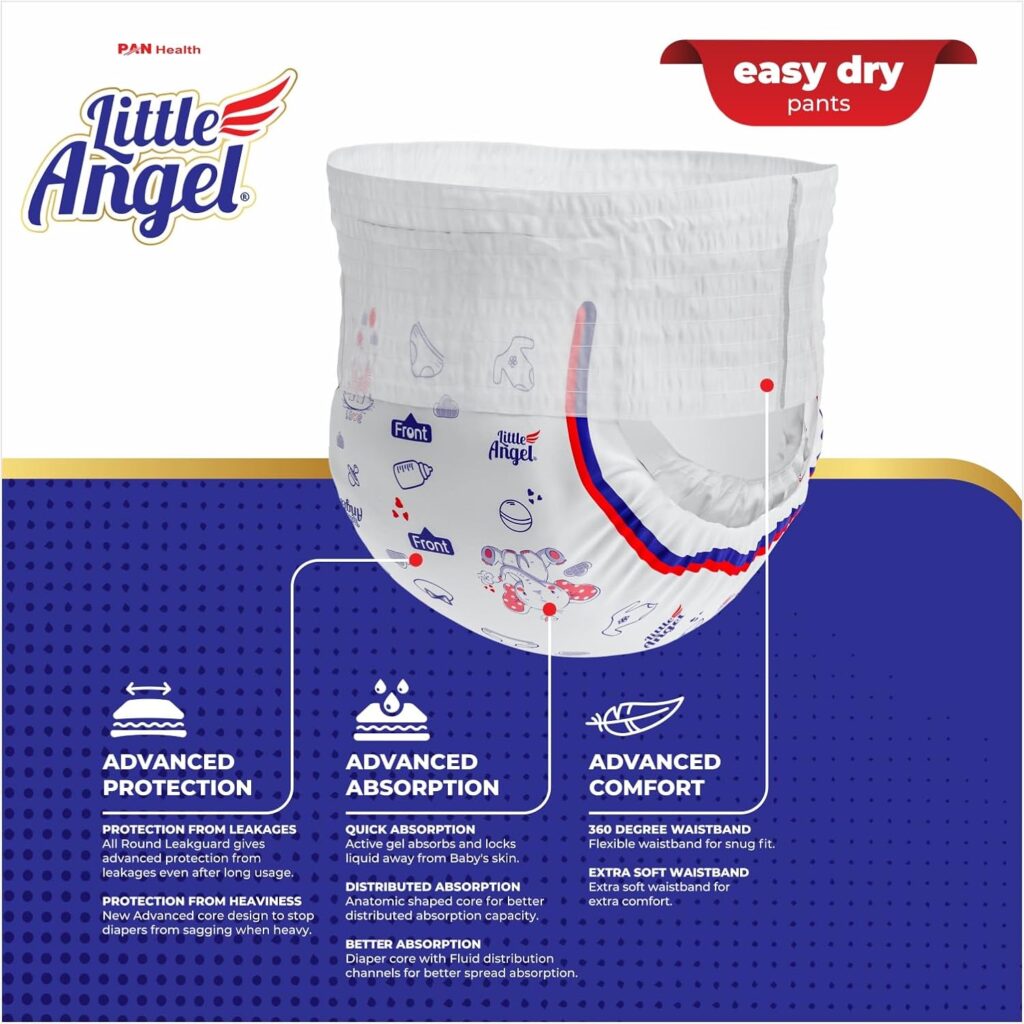 little-angel-disposable-diapers-comfortable-convenient-all-night-sleep-easy-dry-newborn-kids-infant-toddler-baby-care-more-absorption-breathable-material-soft-material-leak-guards