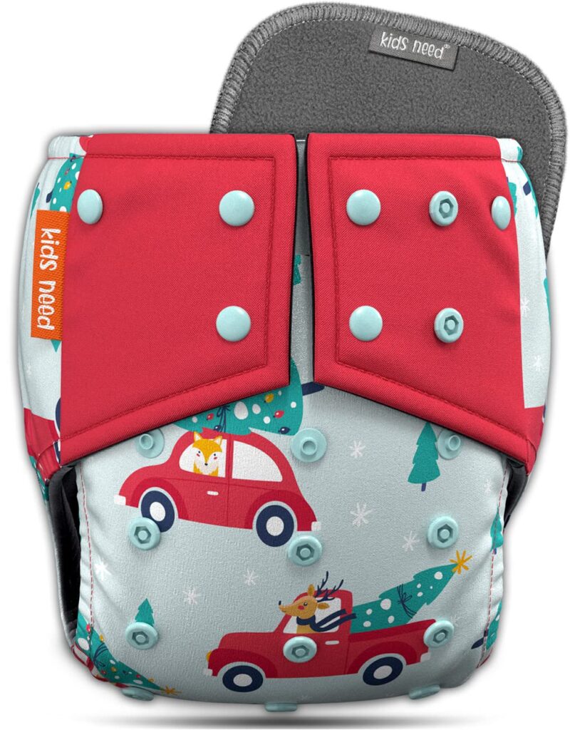 kidsneed-cloth-diapers-cloth-diaper-comfortable-convenient-leakproof-0-3-years-newborn-kids-toddlers-washable-breathable-material-cool-design-bright-colours-colors-red-grey-cars-christmas